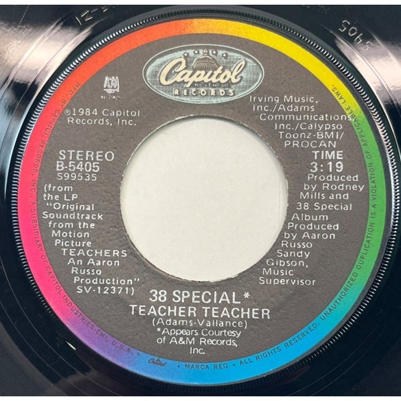 38 Special Back Teacher Teacher / Twentieth Century Fox 45 Classic Rock Capitol - Picture 1 of 4